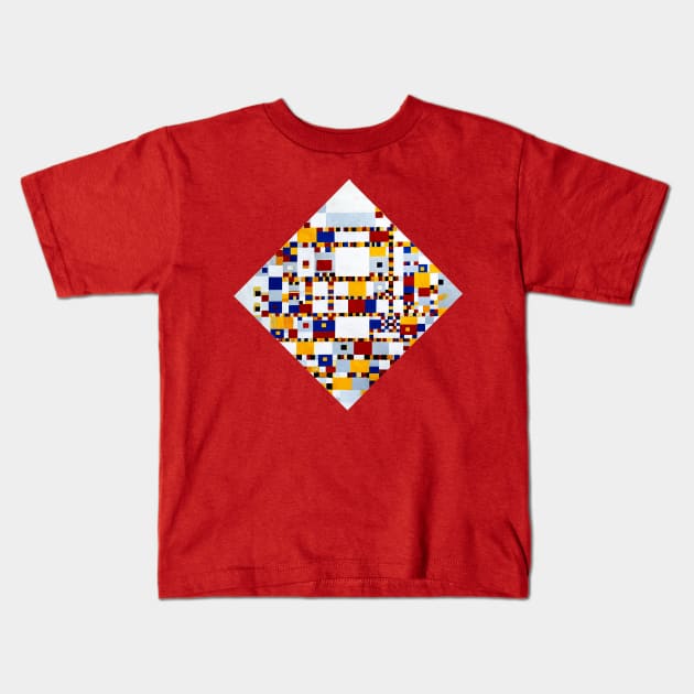 Mondrian Victory Boogie Woogie Neo-Plasticism Abstract Art Kids T-Shirt by Brasilia Catholic